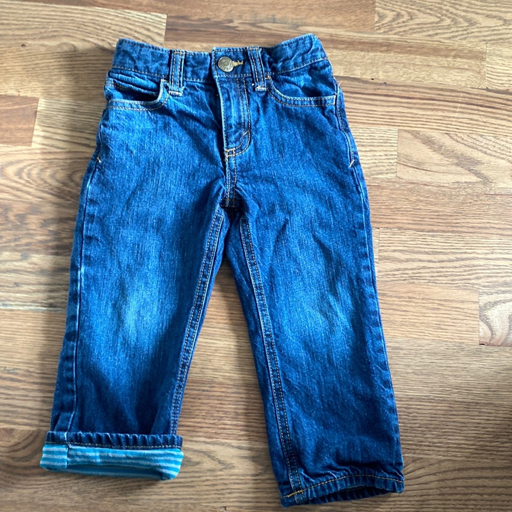 Old Navy Jersey Lined Straight Fit 2T Jeans in medium-dark wash